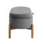 Banc de rangement élégant en velours côtelé gris avec des pieds en bois massif et une base polyvalente d'inspiration Mid-Century-246611534