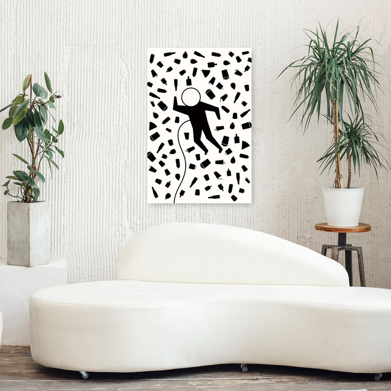 Man Lost In Debris Abstract Minimalist Ocean Wall Art Print by Patryk Krygowski - Wrapped Canvas Print, 91.44cm H x 60.96cm W