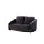 Causeuse chic moderne en velours noir de 55 po