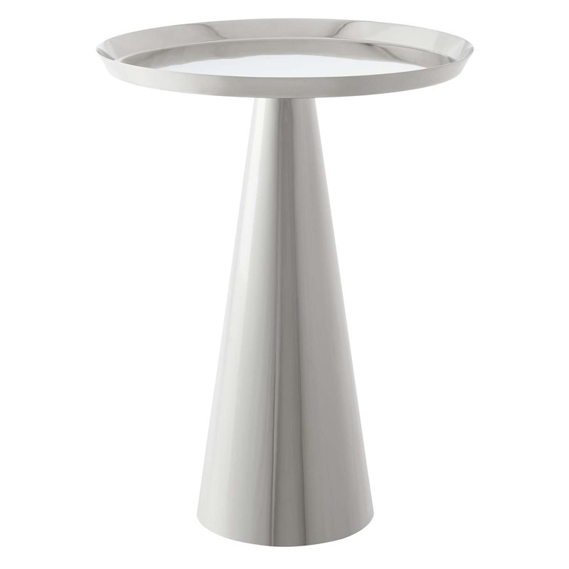 Modway Maren Pedestal End Table, Nickel