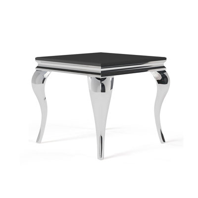 24" W Glam End Table, Black