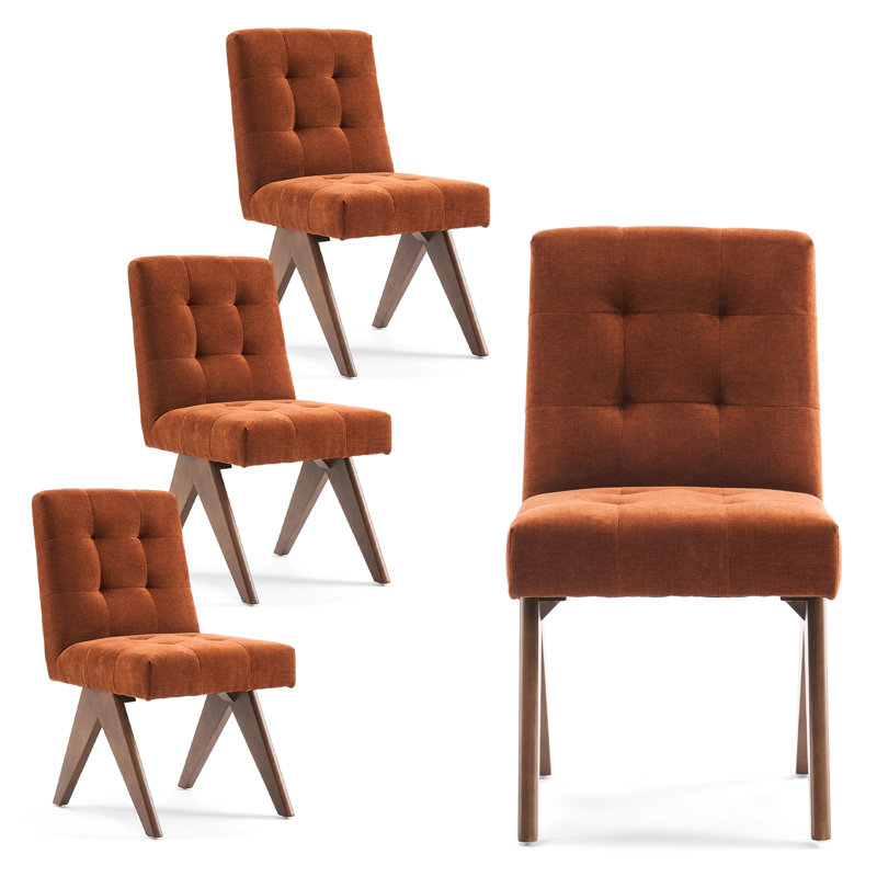 Chaise d'appoint rembourrée en lin Turfed, Caramel