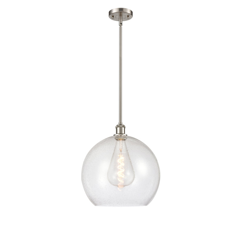 Luminaire suspendu sphérique 1 lumière Cindi, DEL, H 16,38 po x l 13,75 po x P 13,75 po, Nickel satiné brossé