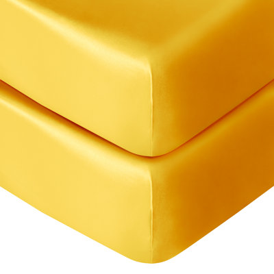 Fitted Crib Sheet, Silk Satin for Standard Crib and Toddler Mattresses, Super Soft, 28x52 Inches - NTBAY