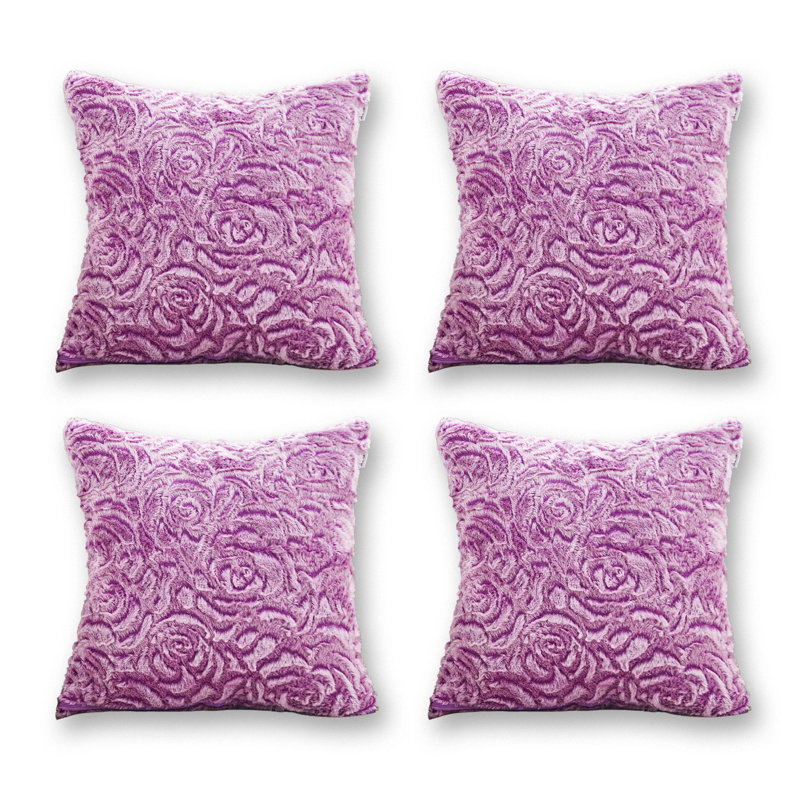 Coussin décoratif en peluche velours (ensemble de 4 taies d'oreiller seulement), Lavande