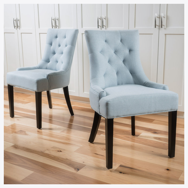 Dining Chairs, Light Blue Fabric