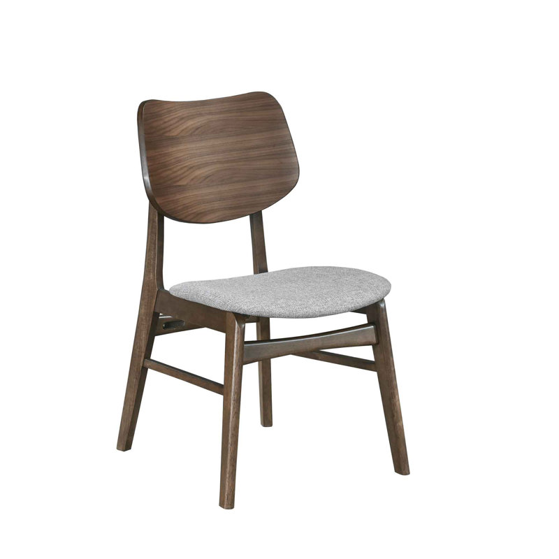 Upholstered Solid Wood Dining Chair, Brown