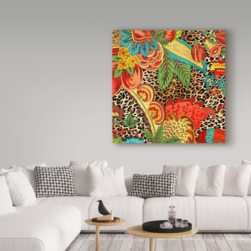 Deagen «Floral Leopard 1», impression sur toile tendue, H 18 po x l 18 po x P 2 po