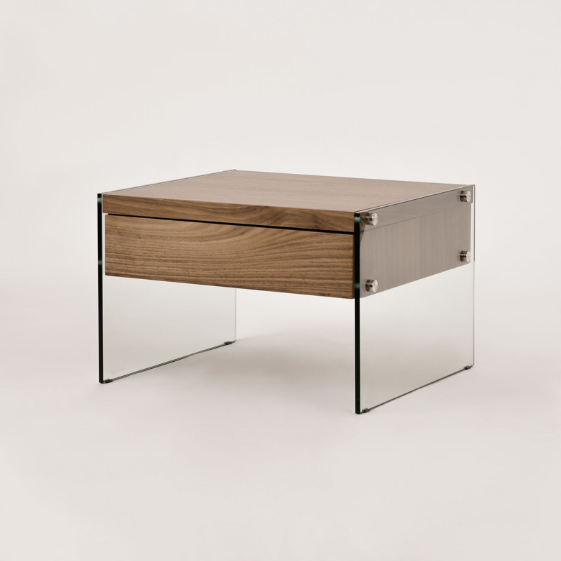 Jescie 63.4cm W Glass Bedside Table