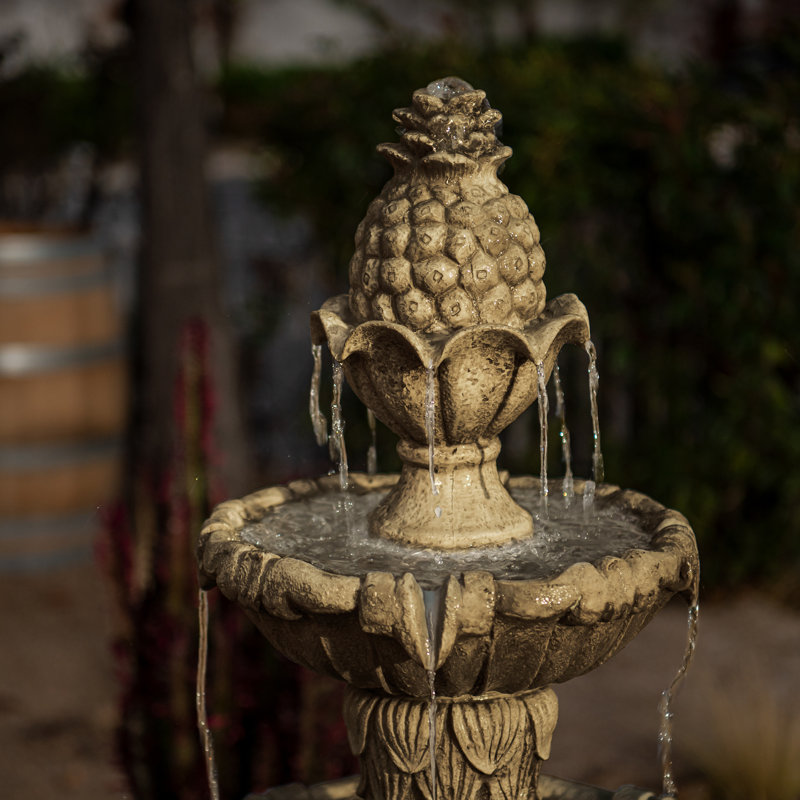 58.3" 3-Tier Electric Outdoor Freestanding Water Fountain - Classic Leaf Design, Large Bird Bath with Pump - Ideal for Yard, Lawn and Garden Décor