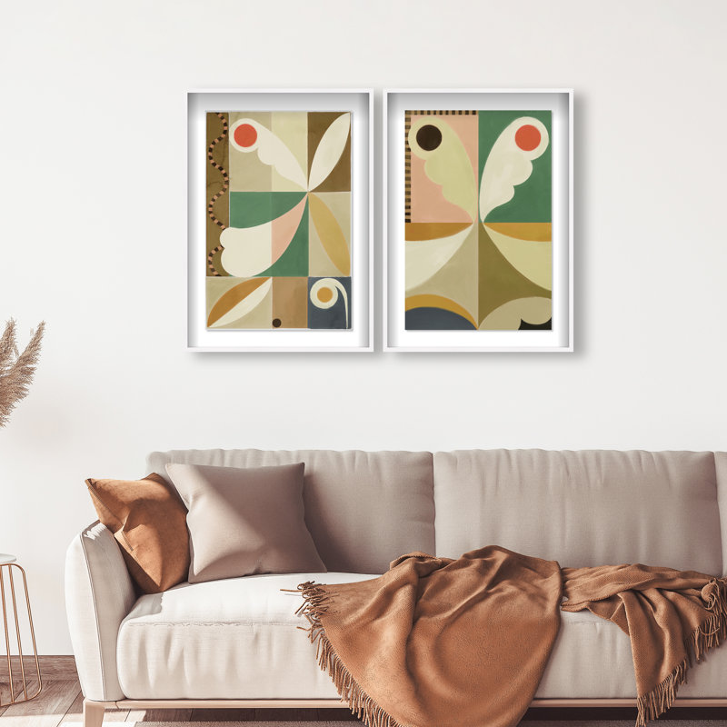 Butterfly Deco Set Set by Oliver Gal, 51"H x 35"W, White Shadowbox
