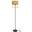 Lampe sur pied industrielle avec abat-jour en rotin pour lecture de canapé de chambre à coucher