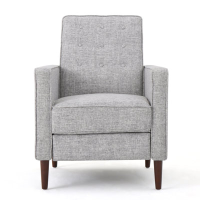 Button Tufted Upholstered Manual Push-Back Recliner 