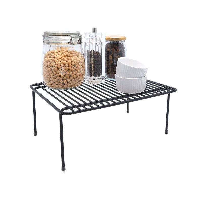 Buckingham Jar Holder Rack Black Kitchen Cupboard Shelf Storage Organiser, 31 cm 
