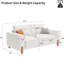 Chenille rembourrée - 2 coussins, coussin épais, 34,81 po Hauteur du canapé moelleux en tissu pour le salon, le bureau, la structure d'appartement, facile à assembler