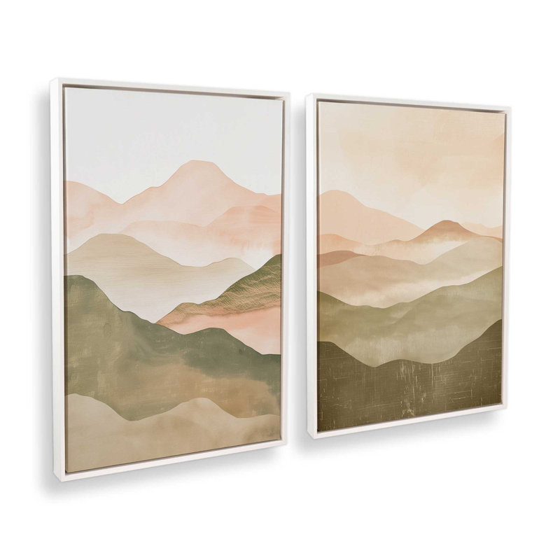 Sunset Jasper, ensemble de 2, H 19 po x l 26 po, Cadre flottant blanc opaque