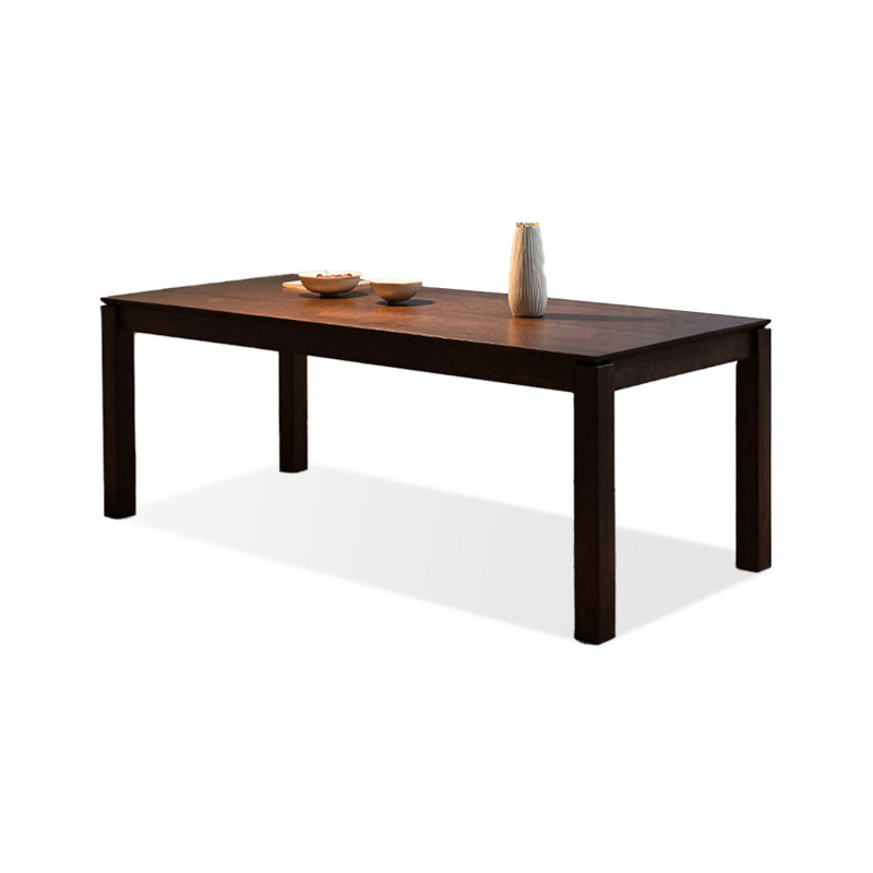 Modern Nut-Brown Rectangular Solid Wood Dining Table, 29.53"H x 82.68"L x 35.43"W