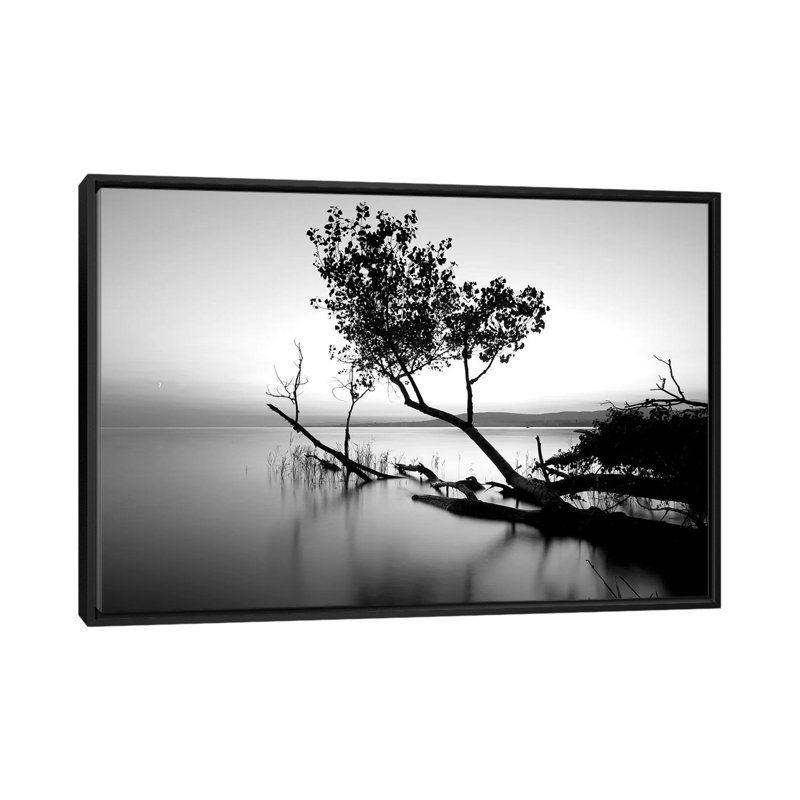 « great lake », reproduction de photo sur toile, H 18 po x l 26 po x P 1,5 po, Toile avec cadre noir, Pas de tapis