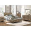 Grand lit de style rustique, grand lit avec finition en pin vieilli et mobilier-772424342