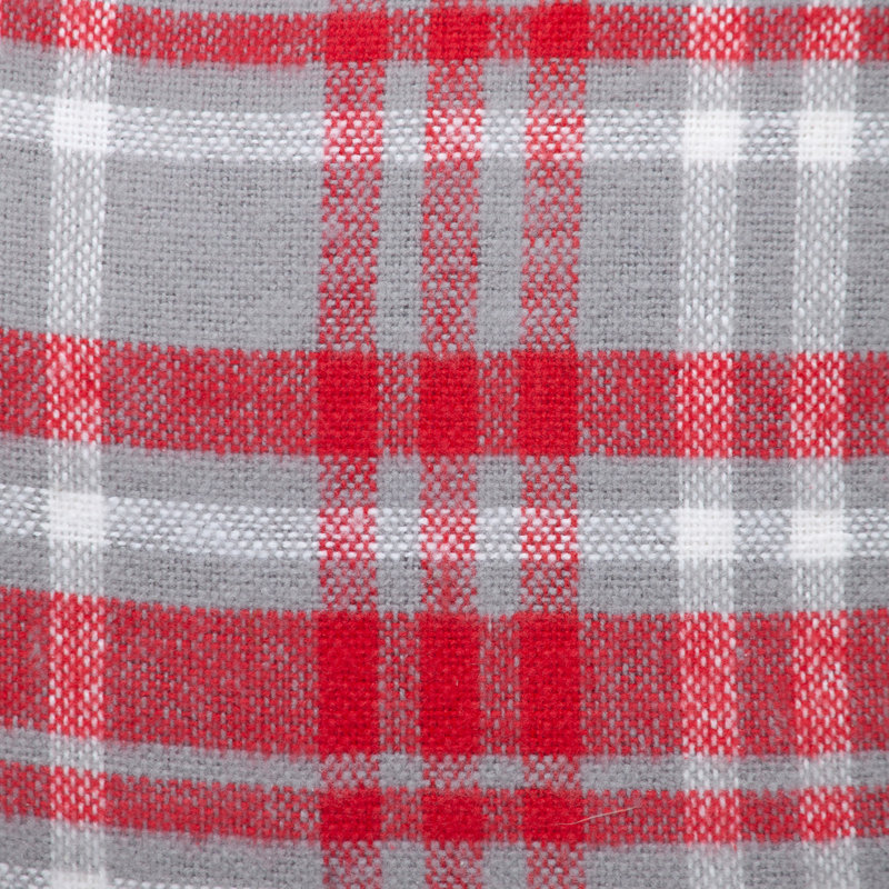 Parkland Collection Transitional Plaid White Square 16" x 16" Pillow