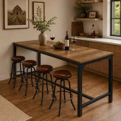 70.9" Long Industrial Bar Table, Rectangular Counter Height Pub Table for Kitchen Home Bar