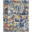 Wool Abstract Area Rug in Blue-529134457