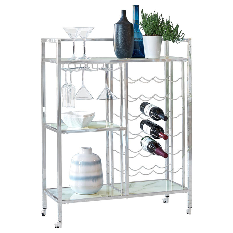 Sarann Metal Bar Cart Chrome