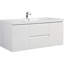 Meuble-lavabo peu encombrant avec lavabo de qualité supérieure et rangement abondant