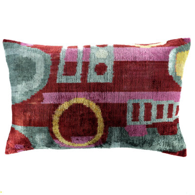 Pippa Silk Velvet Ikat Pillow, 16" X 24" Case Only