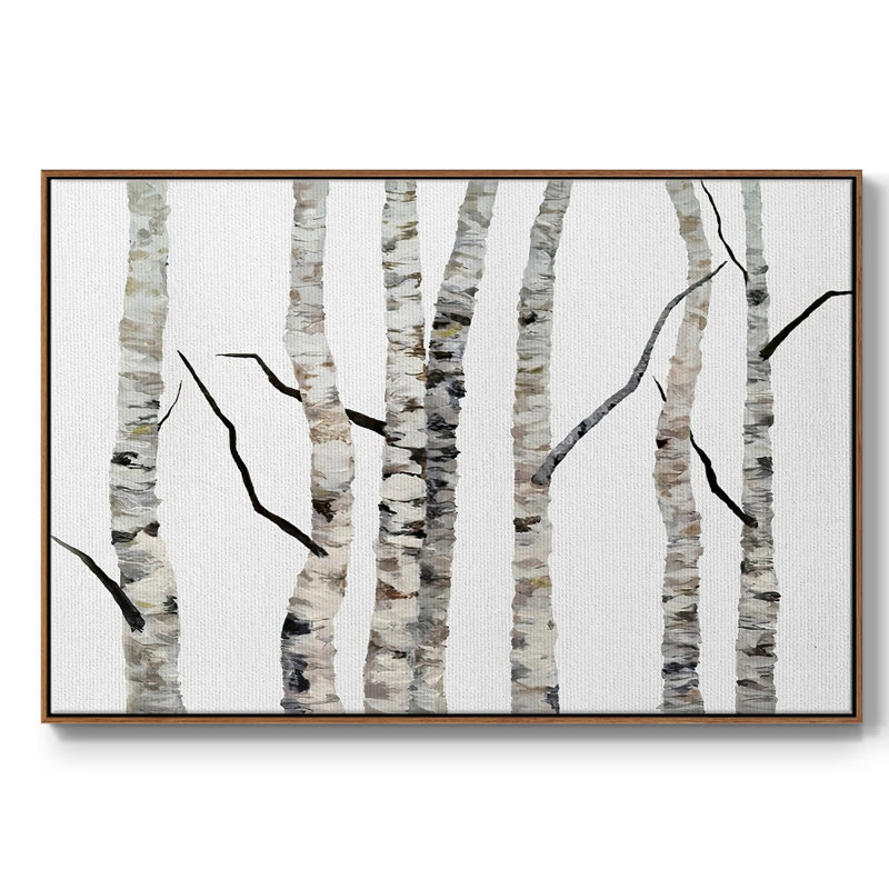 Birch Trees II, reproduction d'art sur toile, H 27 po x l 41 po x P 2 po, Noyer