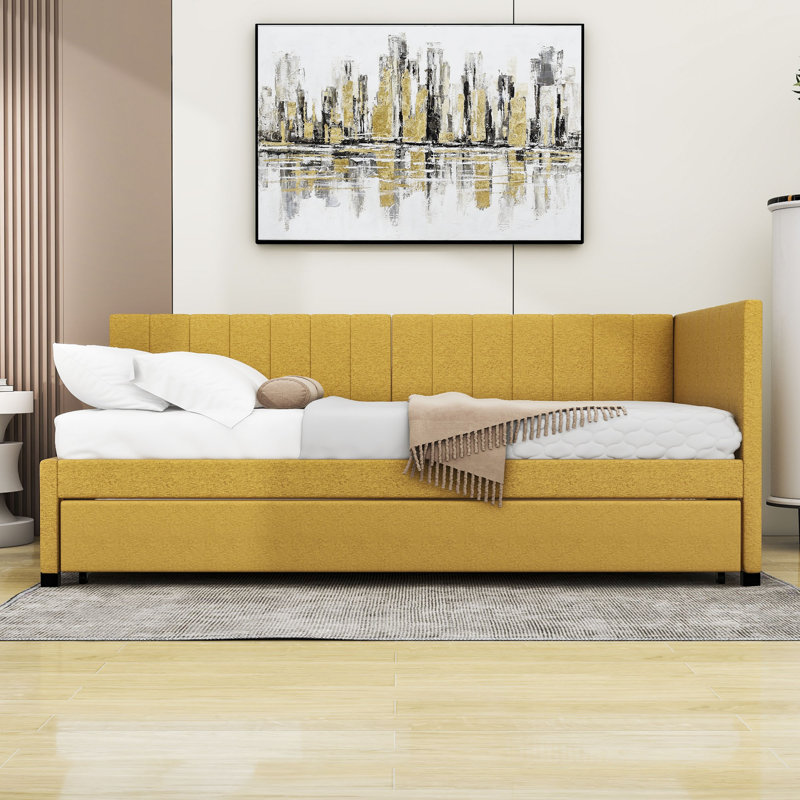 Liddington Upholstered Daybed, Twin, Yellow