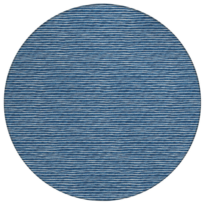 Loreen Washable Abstract Indoor / Outdoor Rug, Round 8'