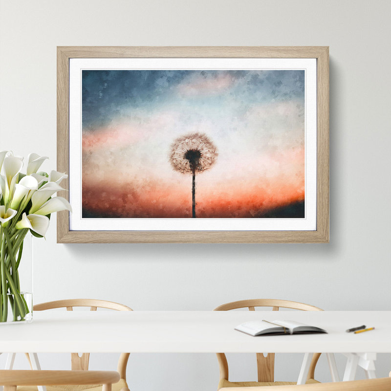 Dandelion - Picture Frame Painting Print, 24cm H x 33cm W x 2cm D, Oak Framed
