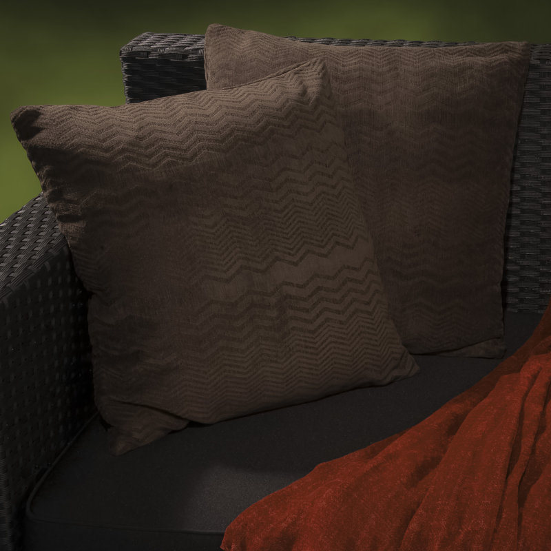 Housse de coussin carré et insert , Marron foncé