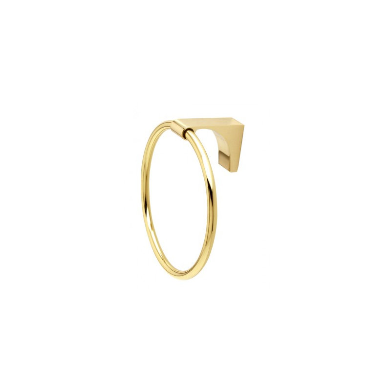 Luna Wall Mounted Towel Ring, Unlacquered Brass