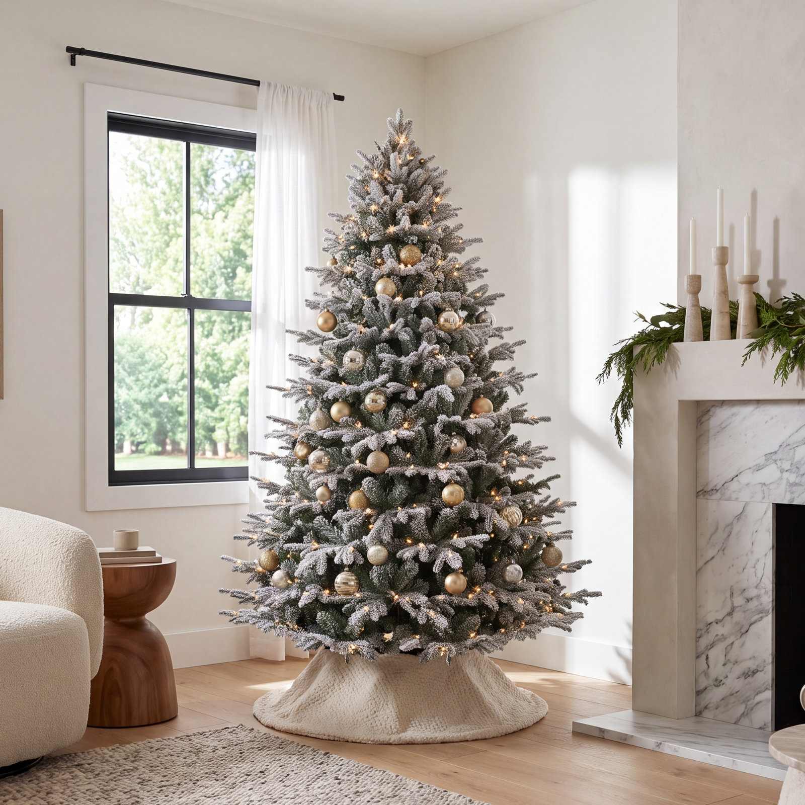 Artificial Fir Christmas Tree with Color & Clear Lights