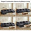 Canapé modulaire modulaire en U à rayons en forme de U de 154 po avec repose-pieds amovible Modern-387646821-387646819