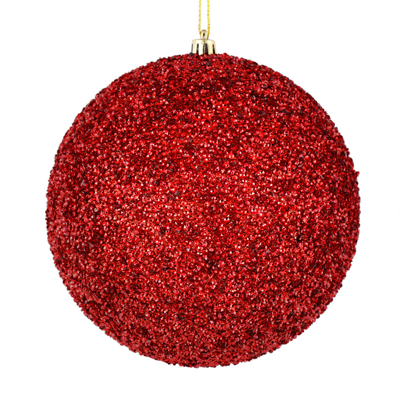 Ornement boule perlé, Rouge