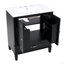 Meuble-lavabo 30 po avec lavabo style rétro, espace de rangement multifonctionnel, tablette de porte, porte à fermeture en douceur
