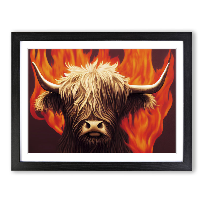 Unforgettable Highland Cow - Framed Print, 34cm H x 46cm W x 2cm D, Black Framed