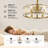 Wadeeah 20'' Drum Crystal Chandelier Ceiling Fan with Light Kit and Remote Control