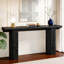 Console 63 po, canapé long en bois