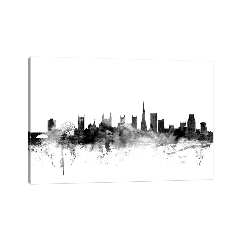 Bristol, England In Black & White by Michael Tompsett - Wrapped Canvas Gallery-Wrapped Canvas Giclée