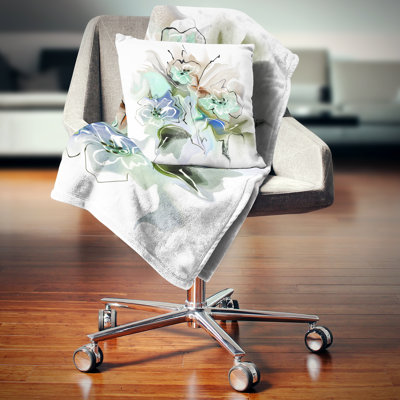 Aquarelle florale texturée - coussin imprimé floral