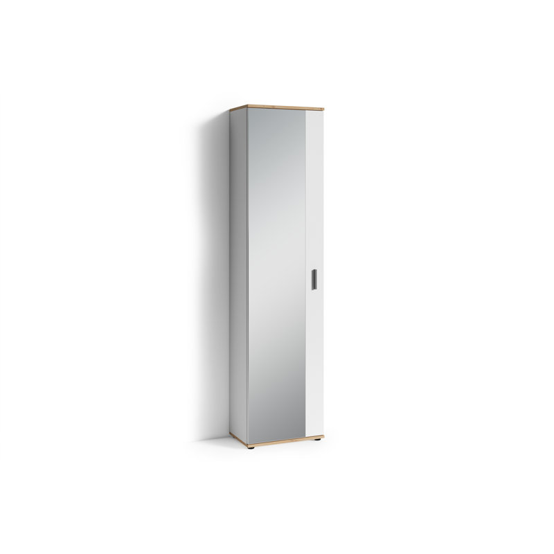 Deshaunta 1 Door Manufactured Wood Wardrobe, Artisan Oak/Brown