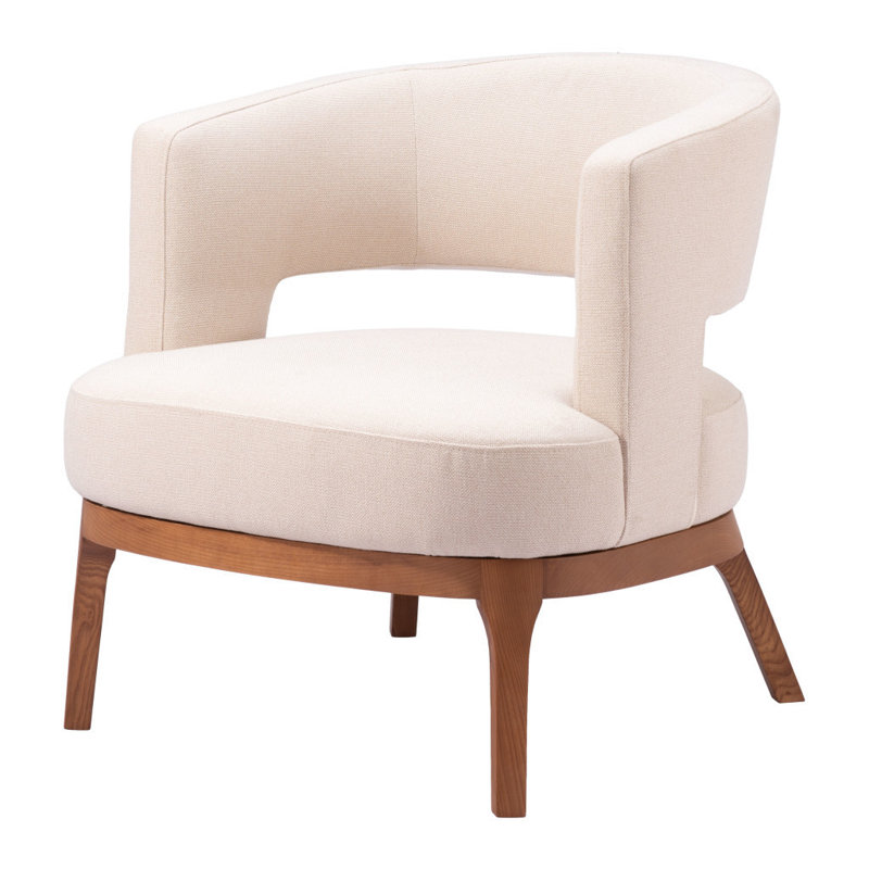 Fauteuil rembourré 27 po beige et brun