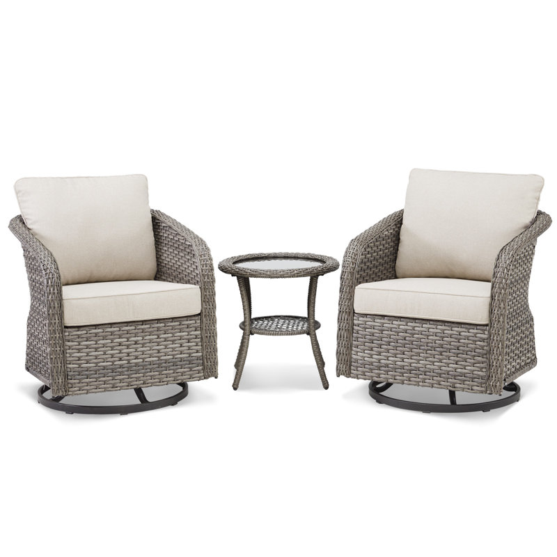 Chaise berçante d'extérieur en osier Buenhomino