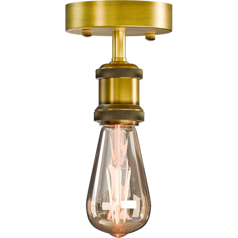 Semi Flush Mount, Yellow Brass
