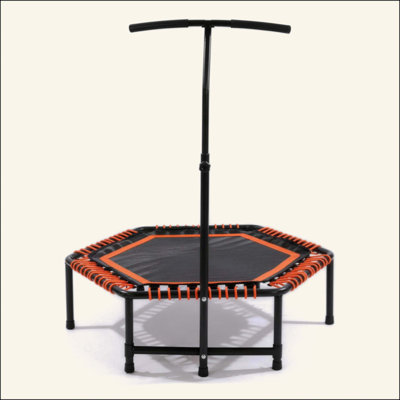 Mini rebondisseur pour adultes avec guidon réglable, cordes élastiques, stable et silencieux, intérieur et extérieur, entraînement complet du corps et détente, trampoline de remise en forme pour la maison et la salle de sport, cardio et musculation