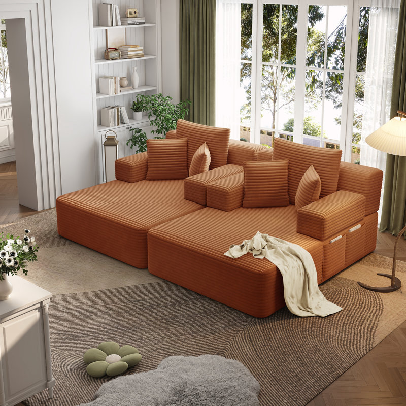 Ensemble de chaise longue surdimensionnée 2 pièces, Orange